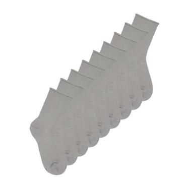 Imagem de Kit 9 Pares de Meias sem Punho Cano Médio Lupo 4421-001, Cinza