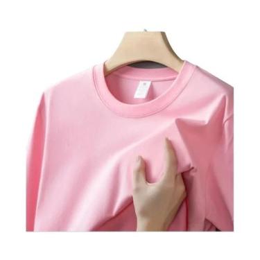 Imagem de Camiseta Masculina Oversized De Gola Redonda Grossa 230g Verão Manga C