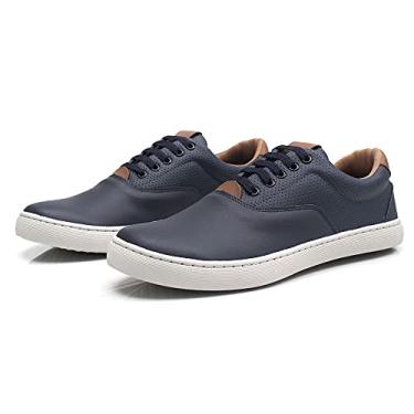 Imagem de Sapatênis Casual Basico Masculino com Cadarço Perfuros e Sola Reforçada