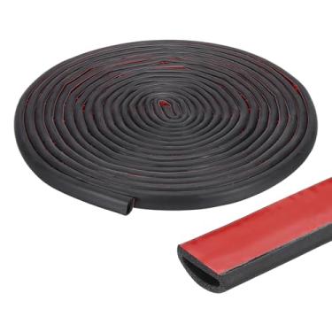 Imagem de PATIKIL Tira de vedação de borracha em forma de D de 8 m, decapagem de tempo de porta de borracha EPDM autoadesiva para barco, RV, automóvel, caminhão, fuzileiro naval, portas/janela de garagem, L: 3