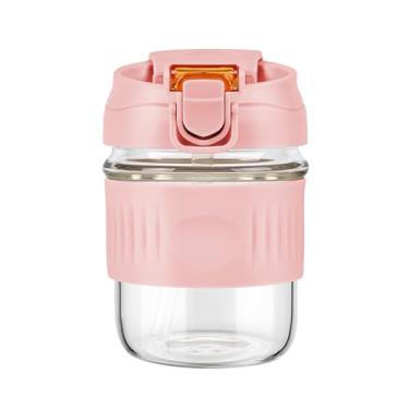 Imagem de Coqueteleira de vidro de 350 ml, liquidificador de vidro borossilicato, proteína em pó, coqueteleira à prova de vazamento para misturas de shakes de proteína