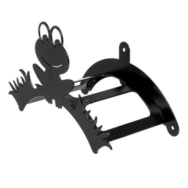 Imagem de Suporte para mangueira de jardim, adequado para quintal, montado na parede, em aço(Preto)