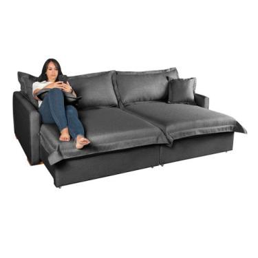 Imagem de Sofá Bali Living Retrátil e Almofadas Soltas 2,20 em Linho Cor: Bege -