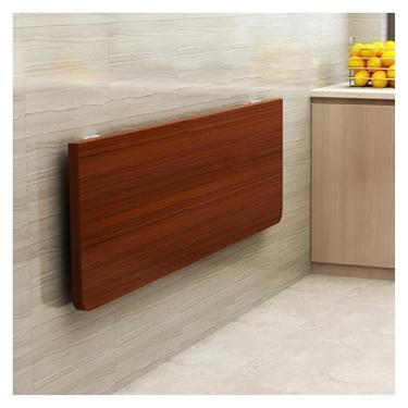 Imagem de Mesa de parede dobrável de parede, mesa dobrável montada na parede com economia de espaço, mesa de parede de madeira para lavanderia para pequenos espaços, escritório em casa, garagem, cozinha no