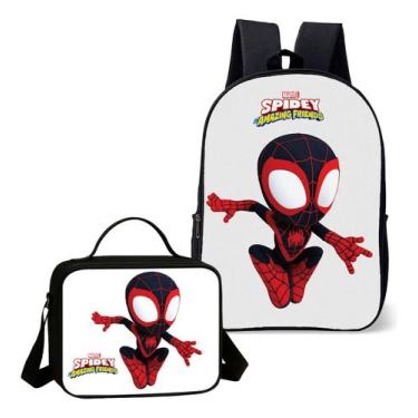 Imagem de Mochila e Lancheira Termica Kit Escolar Estampa Infantil Trio Amigos S