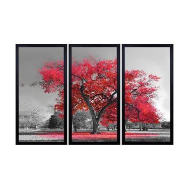 Imagem de Quadros Decorativos em Mosaico com moldura em madeira 103x63 cm e vidr