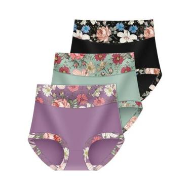 Imagem de Calcinhas Modeladoras plus Size De Cintura Alta 3 Peças Com Controle D