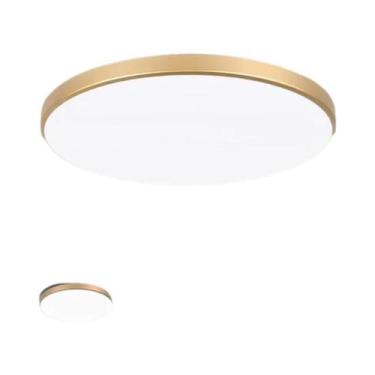 Imagem de Luminária De Teto LED Ultra Fina Dourada 220V, Luz De Painel Em 3 Core