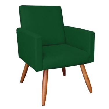 Imagem de Poltrona Nina Suede Pés Palito Castanho D'Rossi - DRossi, Verde