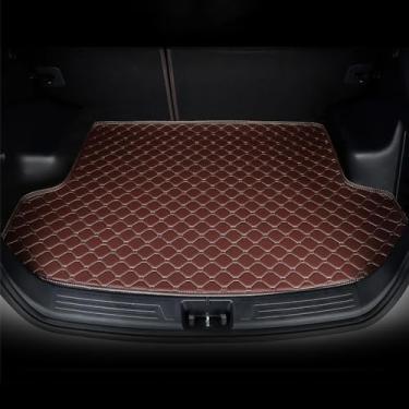 Imagem de Tapete de couro para porta-malas de carro para Porsche Taycan 2019-2024 - Protetor de bandeja de carga antiderrapante à prova d'água para porta-malas traseiro - Acessórios interiores com design de