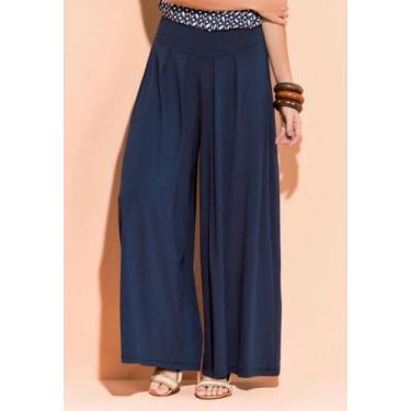 Imagem de Kit 2 Calça Pantalona Feminina Cintura Alta Tribo livre, Preto, Azul m