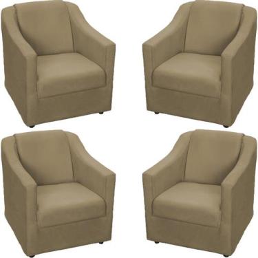 Imagem de Kit 4 Poltronas Decorativa Para Sala Recepção Manicure Barbearia Escri