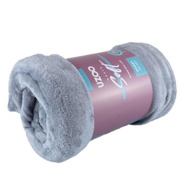 Imagem de Manta Microfibra Flannel Soft Casal 180x220cm - Uzoo Manta Microfibra Flannel Soft Casal 180x220cm Cinza