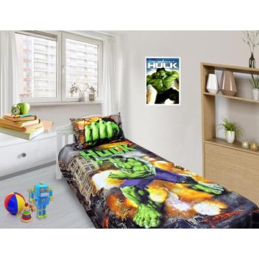 Imagem de Jogo De Lençol Cobre Leito Fronha Solteiro Hulk Mod. 1 ls-hl1 - Fantas