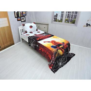 Imagem de Manta Ultrasoft Lençol De Elástico Homem Aranha 3pçs - Fantasia Bras, 