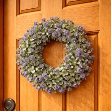 Imagem de Guirlanda Coroa De Flores Artificial Enfeite Decorativo 25cm - Genéric