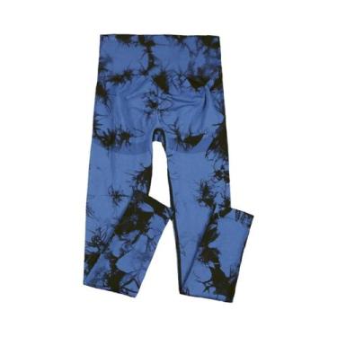 Imagem de Leggings Femininas De Cintura Alta Com Efeito Levanta Bumbum Tie Dye P