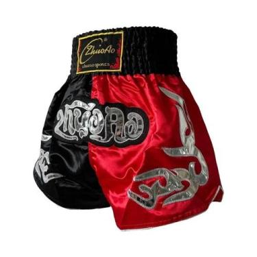 Imagem de Shorts De Muay Thai Em Cetim Roxo E Preto Para Homens, Mulheres E Cria