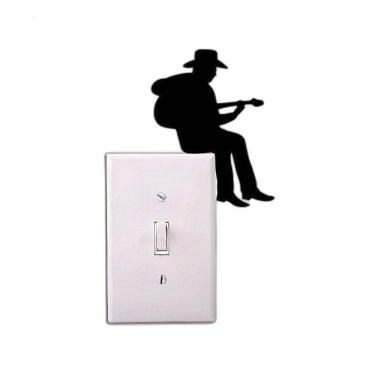 Imagem de Kit 2 Adesivos Interruptor Infantil Musica Cowboy Violão