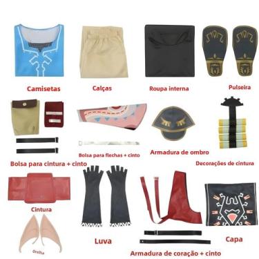 Imagem de Fantasia Cosplay Link Zelda Breath of the Wild Para Adultos E Crianças