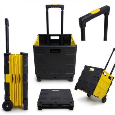 Imagem de Carrinho Multiuso Portátil Caixote Dobrável Compra Feira Cesto - IDEA