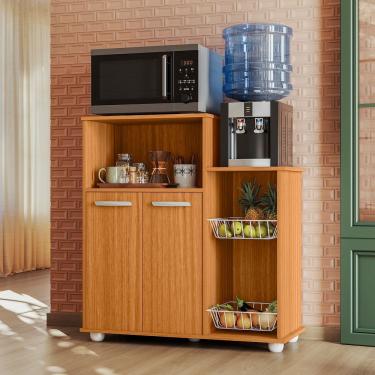 Imagem de Armário Multiuso Fruteira Sollys 2 Portas MDF 91CM Amadeirado para Cozinha Moderna