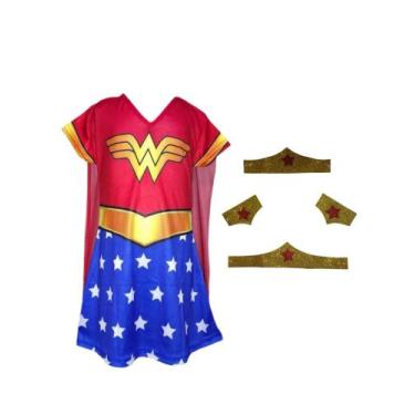 Imagem de Fantasia Roupa Infantil Menina Heroína Com Kit - Bililika, Vermelho, P