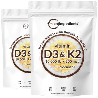 Imagem de Suplementos Microingredientes Vitamina D3 10000UI + K2 200mcg-Unissex
