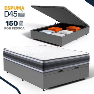 Imagem de Cama Box Baú com Colchão de Espuma D45 Double Face Territory Hellen Casal 138cm