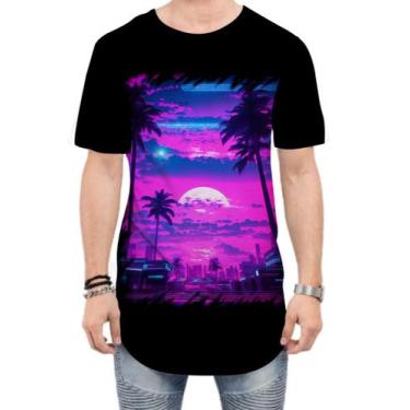 Imagem de Camiseta Longline Landscape Futuro Vaporwave 11 - Kasubeck Store®, M