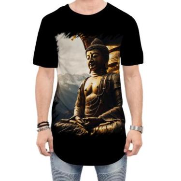 Imagem de Camiseta Longline Estátua de Buda Iluminado Religião 6 - Kasubeck Stor