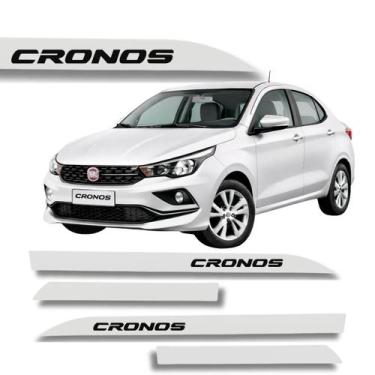 Imagem de Jogo de Friso Lateral Fiat Cronos Protetor de Porta Grafia Cores - Mac