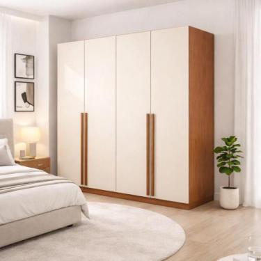 Imagem de Guarda-roupa com 4 Portas Modular sem Maleiro Luna - Politorno