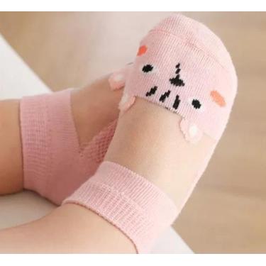 Imagem de Meia bebê zoo curta menina/menino  - Kadu modas, Rosa urso