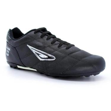 Imagem de Chuteira Society Diavolo Classic EX em Couro, Preto, Prata, 48
