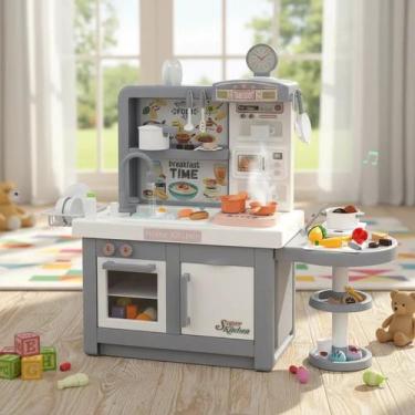 Imagem de Cozinha Infantil Completa Fogão Indução Vapor Som 98x108cm - NIRO BRIN