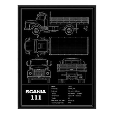 Imagem de Poster Com Projeto Do Scania 111 Em Acrilico Cortado A Laser - SABRE