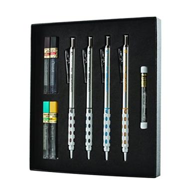 Imagem de Pentel Conjunto de lápis mecânico premium Arts GraphGear 1000 para presente com pontas e borrachas (PG1000BXSET)