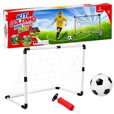 Imagem de Kit Mini Trave Futebol Infantil Bola e Bomba de Ar - Castela