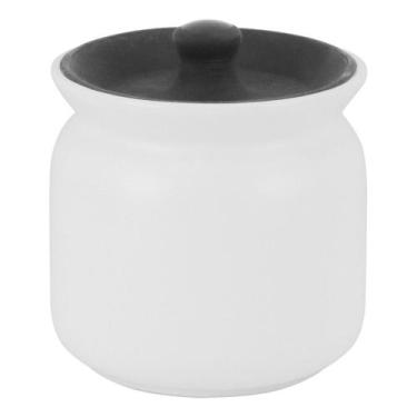 Imagem de Pote Glow Home&Co 10x11x11cm Cerâmica Branco 450ml Utensílio de Cozinh