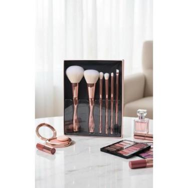 Imagem de Kit 6 Pincéis Profissionais Maquiagem Rosa - Essencial! - Congratulati