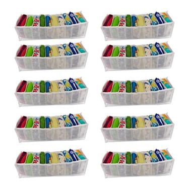 Imagem de kit 10 Colmeia Organizadora de Gavetas Bebê TNT Branca PREMIUM 10x11x37cm - ORGANIZALUX