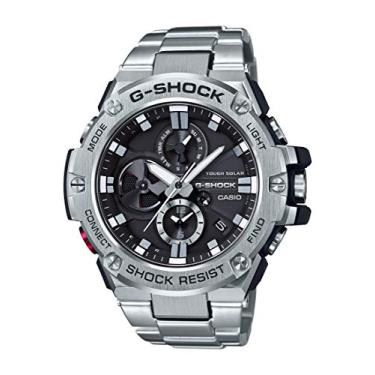 Imagem de Casio Relógio masculino G-Steel por G-Shock Quartzo Solar Bluetooth Conectado com pulseira de aço inoxidável, prata (modelo: GST-B100D-1ACR)
