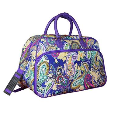 Imagem de World Traveler Bolsa esportiva de ombro de mão Paisley 53,3 cm, Azul, multi paisley, 21-Inch, Bolsa esportiva de ombro de mão Paisley 53,3 cm