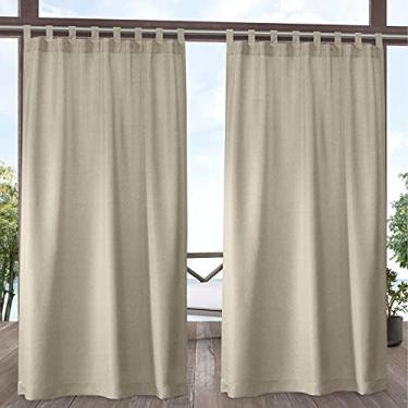 Imagem de Exclusive Home Curtains EH8489-03-2120V Biscayne Painéis de cortina com aba texturizada em dois tons, 137 x 300, natural