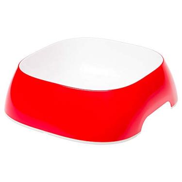 Imagem de Ferplast Glam Dog Bowls - Tigela de plástico moderna para comida e água, antiderrapante, fácil de limpar, 1,2 litro, vermelha