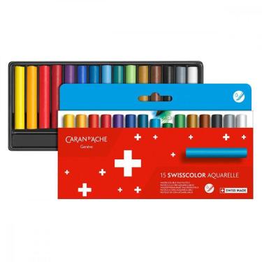 Imagem de Pastel Oleoso Aquarelle Caran D Ache Swisscolor 15 Cores