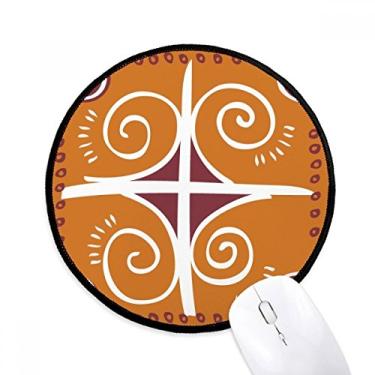 Imagem de Tapete de mouse marrom Totems México Civilização Antiga Tapete redondo para computador