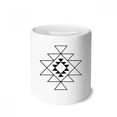 Imagem de DIYthinker Porta-moedas de cerâmica com símbolo geométrico de totem triângulo, porta-moedas