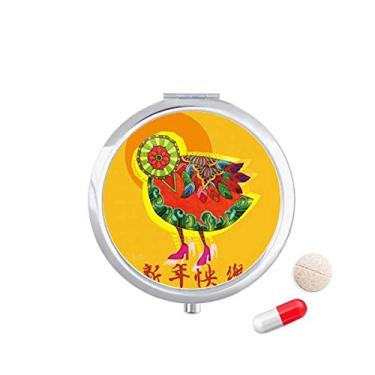 Imagem de Caixa de comprimidos Spring Happy New Year com bolso para remédios